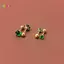 < Honeyba > 1 Đôi Bông Tai Tragus Xanh Tròn Nhỏ Lùm Xuyên Sụn Stud Xoắn Trang Sức Cz Barbell Khuyên Tai Đẹp