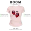 BOOM Áo Baby Tee Nữ Cotton Ôm Body-Áo Thun Ngắn Tay Y2K In Hình PhongCách Mùa Hè, Cổ Tròn Hàng Đầucách hàn quốc phong295