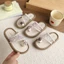 Giày Sandal Bé Gái Đính Ngọc Trai Kim Tuyến Phong Cách Tiểu Thư Sang Trọng, Dép Quai Hậu Trẻ Em Đế Mềm Chống Trơn Trượt