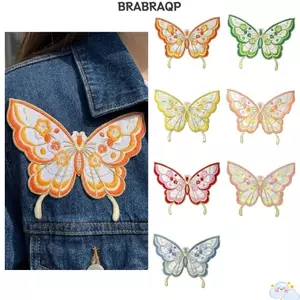 BRBRAA Sắt Trên Miếng Dán, Vải DIY Túi Thêu Bướm Miếng Dán, Phụ Kiện May Trang Trí Táo DIY Đầm Áo Khoác Giày Thêu Quần Áo Miếng Dán Quần Áo