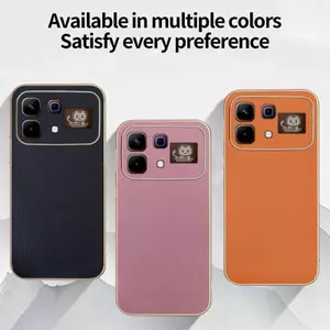Ốp YJD Cho Infinix Note 60 Pro X6878 X6879 Da Màu Trơn Siêu Mỏng Mạ Điện Cạnh Chống Rơi Vỏ Điện Thoại