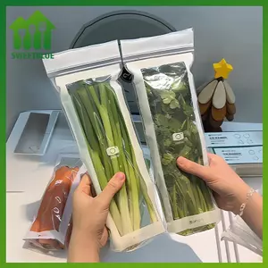 SWEET Trái Cây Rau Củ Tươi Giữ Túi Có Thể Tái Sử Dụng Tủ Lạnh Túi Bảo Quản Thiên Nhiên Chống Rò Rỉ Hộp Đựng Nhà Bếp Kín Túi Ngủ n