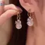 Kudosation 1 Ánh Sáng Sang Trọng Zircon Nơ Ngọc Trai Thả Bông Tai Nữ Cá Tính Thời Trang Thiết Kế Độc Đáo Bông Tai Cưới Trang Sức Đẹp