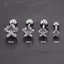 PNPIA- 316L Thép không gỉ Xoắn Xuyên Sao Bông Tai Nữ 1 Xu Hướng Zircon Lobe Rook Sụn Tai Trang Sức Phụ Kiện Cơ Thể