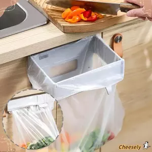 Giá đỡ túi đựng rác CHEESELY, Giá đỡ túi đựng rác đa chức năng có thể gập lại, Giá treo di động Tiết kiệm không gian Thùng rác có thể gập lại để sắp xếp lưu trữ nhà bếp