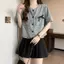 Mùa xuân 2026 Phong cách mới dành cho nữ Áo sơ mi Denim ngắn tay kiểu Pháp Thiết kế hợp thời trang Áo ngắn