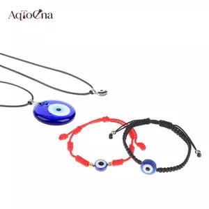 AqToCna Kính Xanh 3cm Ác Mắt Mặt Dây Nelace Vòng Tay Luy Nelace Choker Trang Sức AqToCna