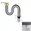 GCDHome 40 / 60cm Thép Không Gỉ Phòng Tắm Bồn Rửa Nhà Bếp Siphon Xả Chất Thải Ống Linh Hoạt Nhà Ống Thoát Nước Có Thể Thu Vào HOT
