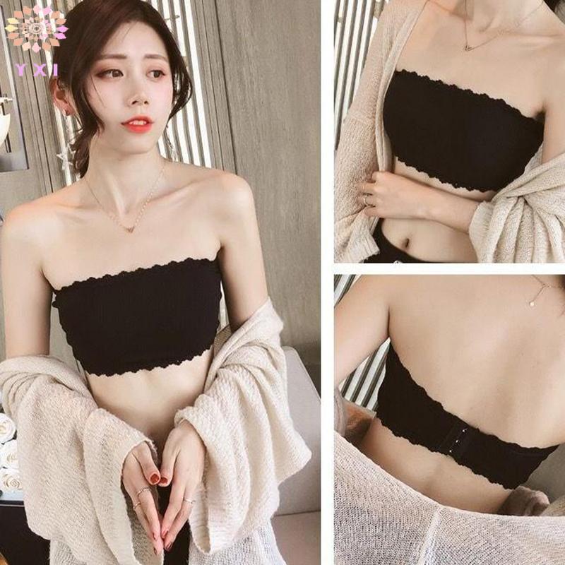 Y.X.I Áo Ngực quây Nữ Vô Hình Ngực Gợi Cảm Ống Top Màu Ren Bên Quần Lót Mới
