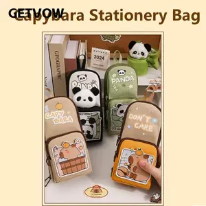 Hộp Văn Phòng Phẩm GETVOW, Dung Tích Lớn 6 Tầng Và 11 Ngăn Túi Văn Phòng Phẩm Capybara, Phong Cách Instagram Chống Bụi Bẩn Dây Kéo Kim Loại Đồ Dùng Văn Phòng Phẩm