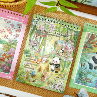 ENWEI 37 Cái [Blooming Meadow Art Series] Nhãn dán phong cảnh Mục vụ Nông nghiệp Hoa anh đào Cây hoa hình hoa anh đào Trang trí tạp chí