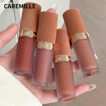 CAREMILLE Son kem tinh chất dạng sương kết thúc lấp lánh son lì kết thúc sương son kem màu nude mịn mượt nhẹ nhàng