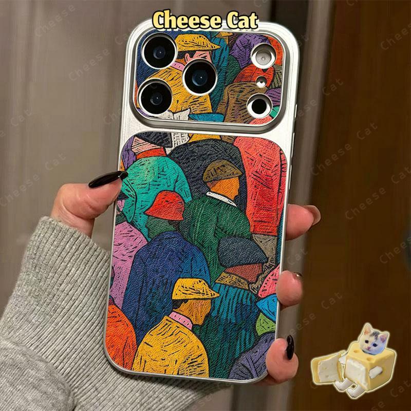 Ốp bảo vệ da thiết kế nghệ thuật thời trang iPhone cho iPhone 11 12 13 14 15 Plus 16 17 Pro Max XR Xs Max
