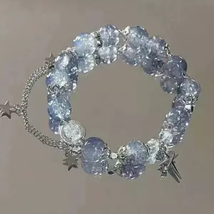 PNPIA- Ngôi Sao Mặt Dây Chuyền Vòng Tay Xu Hướng Ngọt Ngào Pha Lê Đính Hạt Vòng Tay Cho Nữ Cô Gái Thời Trang Ánh Sáng Sang Trọng Trang Sức Quà Tặng