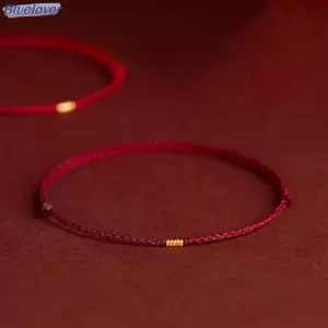 Bluelover Thời Trang Handmade Màu Vàng Hạt Dây Đỏ Tốt Luy Lắc Tay Có Thể Điều Chỉnh Vòng Tay Quyến Rũ Dành Cho Nữ Nam Người Yêu Quà Tặng Mới
