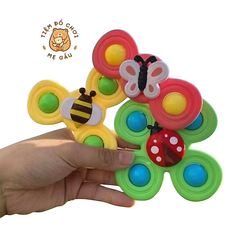 [HÀNG LOẠI 1] Set 3 con quay spinner, chong chóng dính tường, âm thanh vui nhộn cho bé