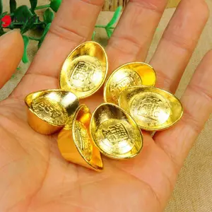 Thỏi Vàng Trung Quốc Yuan Bao Giàu Có Tượng Vàng Thỏi Trang Trí Trang Trí Năm Mới Thanh Dụ Tiền Thịnh Vượng Hình VN