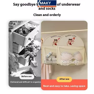 MAKY 2 / 3 Lớp Lưu Trữ Dung Tích Lớn Túi Lưới Đồ Lót Sos Túi Bảo Quản Thoáng Khí Tủ Quần Áo Tổ Chức Có Móc Treo Quần Áo VN
