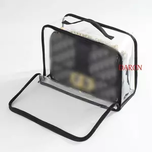 Túi đựng bụi DARON, Túi Tote có dây kéo trong suốt PVC, Dung tích lớn Chống bụi có tay cầm Hộp đựng đồ chống nước Hộp đựng quần áo