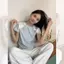 Áo thun ngắn tay thêu chữ cho nữ Mùa hè Phong cách mới Khâu màu sắc tương phản Thiết kế Niche Hot Girl Short Slim-Fit Top