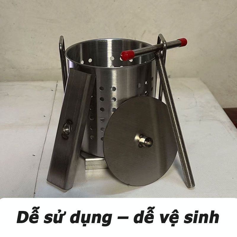 Dụng Cụ Vắt Ráo Nước Đa Năng Inox 430 Ép Rau Củ Quả Ép Chanh Kèm 2 Lưới Lọc Cho Bếp