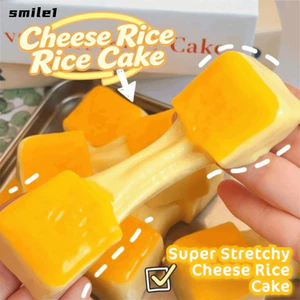 Đồ chơi giảm căng thẳng bánh gạo SMILE, Đồ chơi Fidget bóp thực tế mềm mại, Co giãn chậm phục hồi bề mặt dính Đồ chơi Fidget hình thức ăn cho trẻ em Người lớn