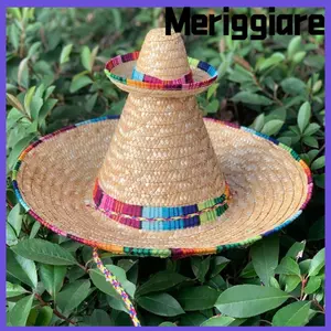 Mũ chống nắng MERIGGIARE, Mũ chống nắng 14cm / 22cm / 35cm / 43cm Mũ đi biển Mexico, Unisex Hương vị biểu diễn cho trẻ em Mũ Halloween Nam Nữ Ngoài trời