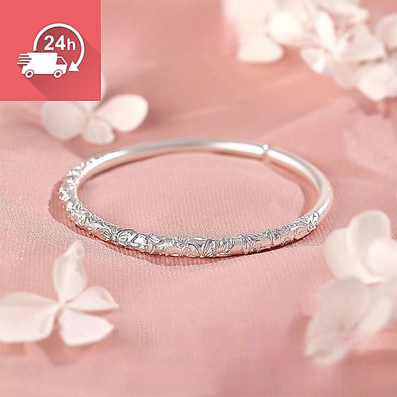 Thời trang khí chất hoa anh đào bạc tươi mát và đơn giản có thể điều chỉnh vòng tay nữ