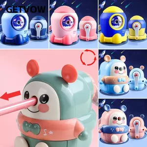 GETVOW Bút Chì Mài Tên Lửa / Hình Gấu Đồ Dùng Học Tập Văn Phòng Hoạt Hình Tự Động Nhập Dẫn