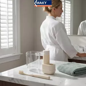 Bộ đồ vệ sinh du lịch 3 trong 1 MAKY Bộ bàn chải đánh răng Kem đánh răng Cốc nước súc miệng Bộ dụng cụ dễ dàng mang theo cho Bapaer và Ký túc xá sinh viên Nhu cầu VN