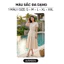 Đầm maxi nữ CARDINA chất liệu linen tay cộc cổ V phối dây cúc dừa 6VXM05