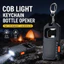 Đèn pin móc khóa PYCOU, Đèn làm việc Mini có thể sạc lại USB, Dụng cụ mở chai đa chức năng LED COB Đèn lồng khẩn cấp di động ngoài trời