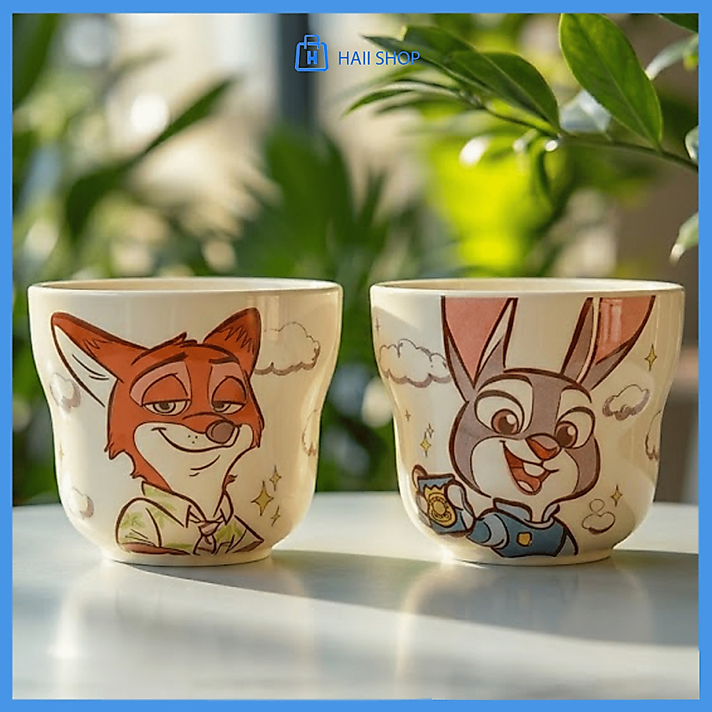Cốc Sứ ZooTopia - Ly Sứ Thỏ Judy Và Cáo Nick Cực Dễ Thương, Cốc Sứ Quà Tặng Cao Cấp, Decor