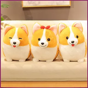 YT4 Corgi Chó Sang Trọng Đồ Chơi Trẻ Em Cho Bé Quà Tặng Trang Trí Nhà Cửa Sofa Đệm Dễ Thương Chân Ngắn Corgi Mềm Ném Gối Nhồi Bông
