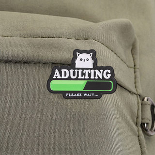 Adulting Loading Bar Mèo Trắng Dễ Thương Men Trâm Sarcastic Meme Huy Hiệu Cho Quần Áo Ba Lô Phụ Kiện Quà Tặng