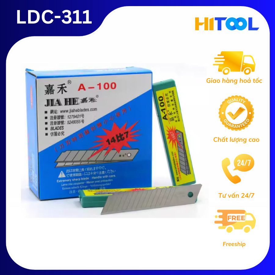 Hộp  200 lưỡi dao trắng chuyên dụng A100 công nghệ Nhật Bản cắt phim cách nhiệt, decal, ppf dán xe ô tô