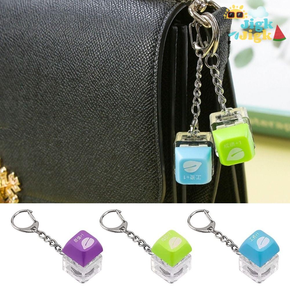 JIGK Fidget Móc Khóa, Bàn Phím DIY Keycap Ngón Tay Bàn Phím Mũ, Giảm Căng Thẳng May Mắn Phím Nút Clicker Đồ Chơi