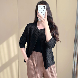 Miyake Cardigan mỏng nhẹ cho thu đông, chống nắng, phù hợp mẹ và nữ giới