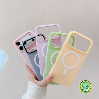 Ốp Điện Thoại Sạc Không Dây Từ Tính 2 Trong 1 Cho Xiaomi 15 14 Civi 13 13T 12 12T 12X 12S Ultra Mi 11X Pro 11i 5G 4G Vỏ Màu Kẹo Dễ Thương Vỏ Mềm Mờ