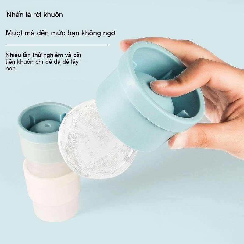 Làm Đá Hình Tròn Lớn 6CM Tiện Lợi Khuôn Silicon Làm Đá Tròn Viên Cỡ Lớn