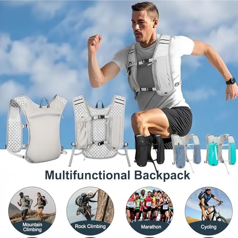 Gói áo vest chạy bộ phản quang DARON, Túi vest dưỡng ẩm chạy bộ có thể điều chỉnh chống nước, Áo bảo quản chai nước thoáng khí đa chức năng tiện lợi Áo chạy bộ ngoài trời đi xe đạp