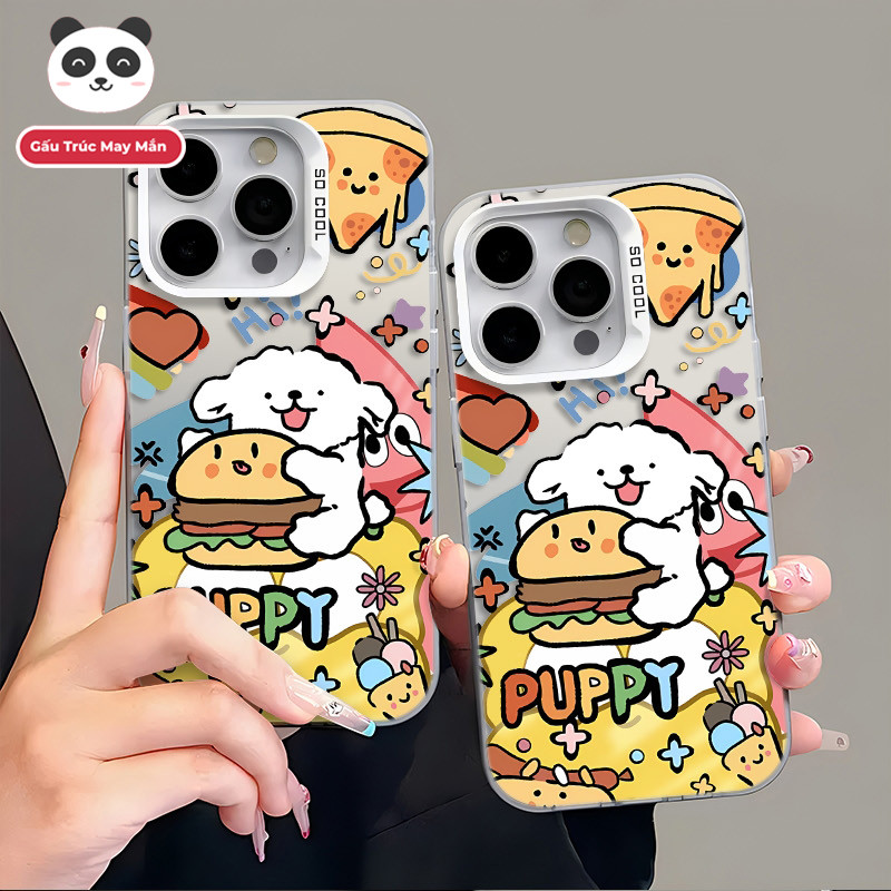 Ốp Lưng iPhone Hình Chó Kẻ Nét Burger Độc Đáo - Tương Thích 16/15/14/13/12/11 Pro Max, XS Max, X