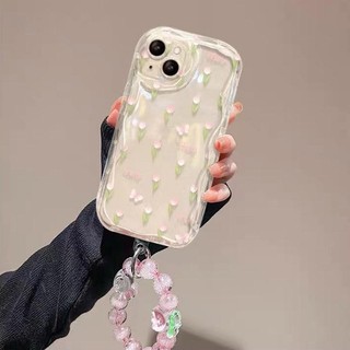 Ốp Xích Hoa Hồng Hoa Tulip Thời Trang Cho Realme C73 C75 14 14T C75X C61 Note 60 60X 50 C63 C65S C67 C55 C53 C51 C35 C21Y C25Y Vỏ Điện Thoại Trong Suốt TPU Mềm