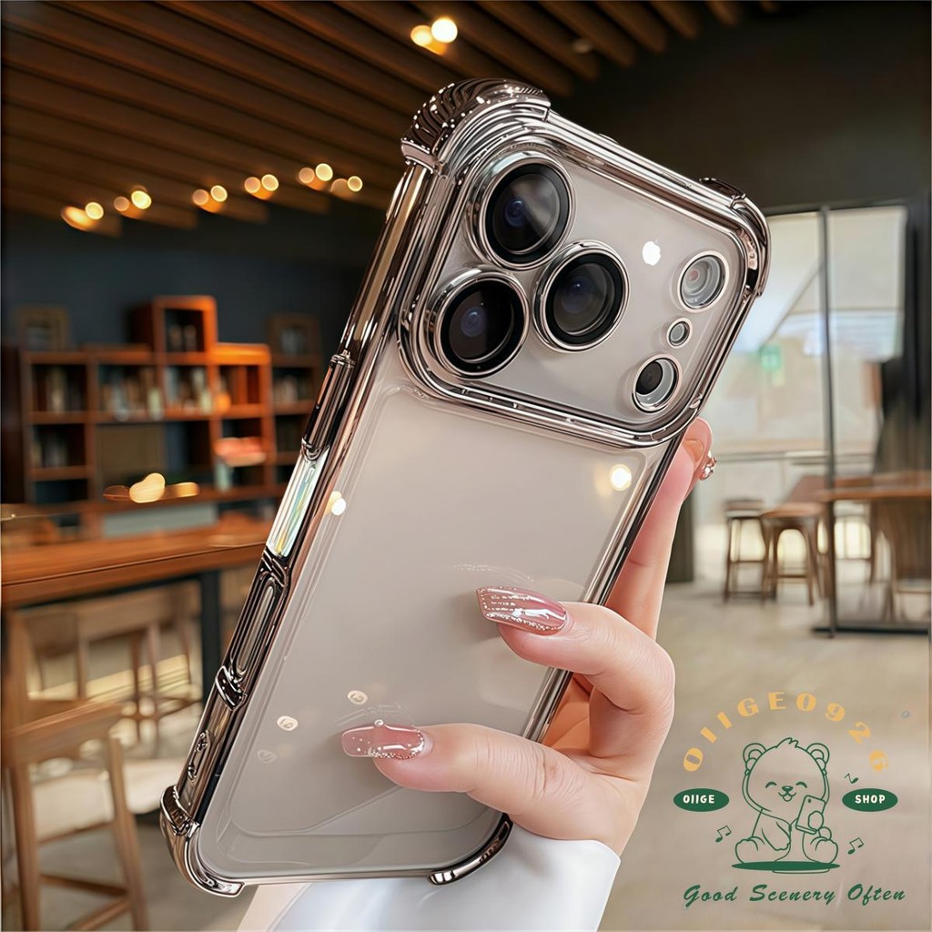 【 Ốp lưng iPhone17 】 Túi khí mạ chống rơi Vỏ điện thoại iphone17 Pro Max 16 15 14 13 12 11 cho vỏ iPhone Vỏ mềm silicon TPU chống sốc