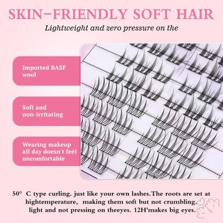 C Curl Dày Lông Mi Nối Mi Đen Cụm Mi Mở Rộng Để Mua Sắm Hẹn Hò Du Lịch