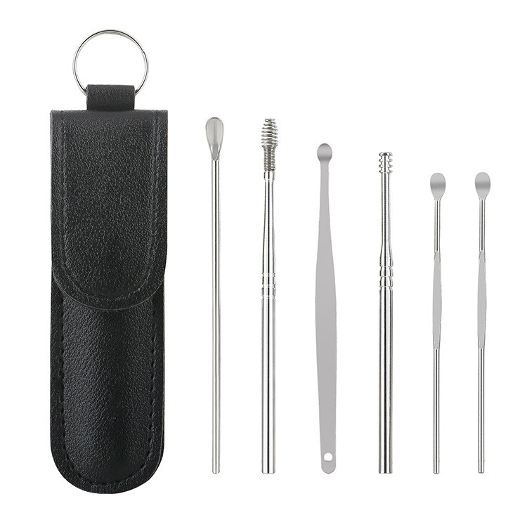6 Chiếc Hộ Gia Đình Di Động Thìa Tai Bộ Sáu Mảnh Dụng Cụ Chọn Tai Bộ Chọn Tai Thìa Chọn Tai