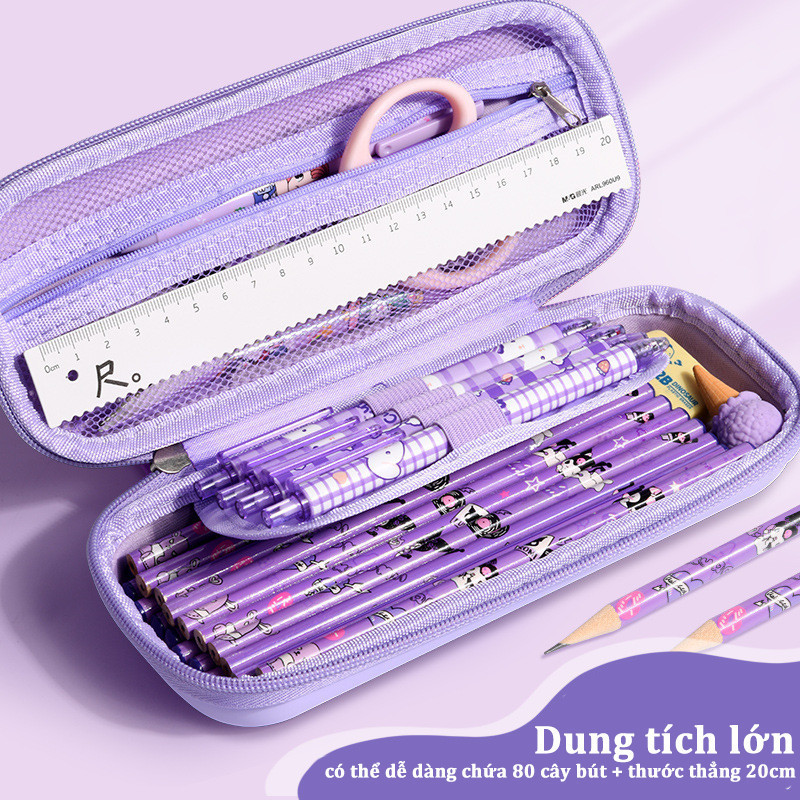 Hộp đựng bút 3D cute in hoạt hình Hình Sanrio/Kuromi - Dễ Thương, Đa Năng, Chống Biến Dạng, Cho Học Sinh