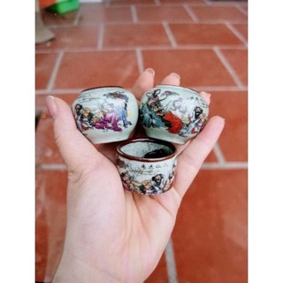 cóng mào tàu men rạn kẻ viền nâu