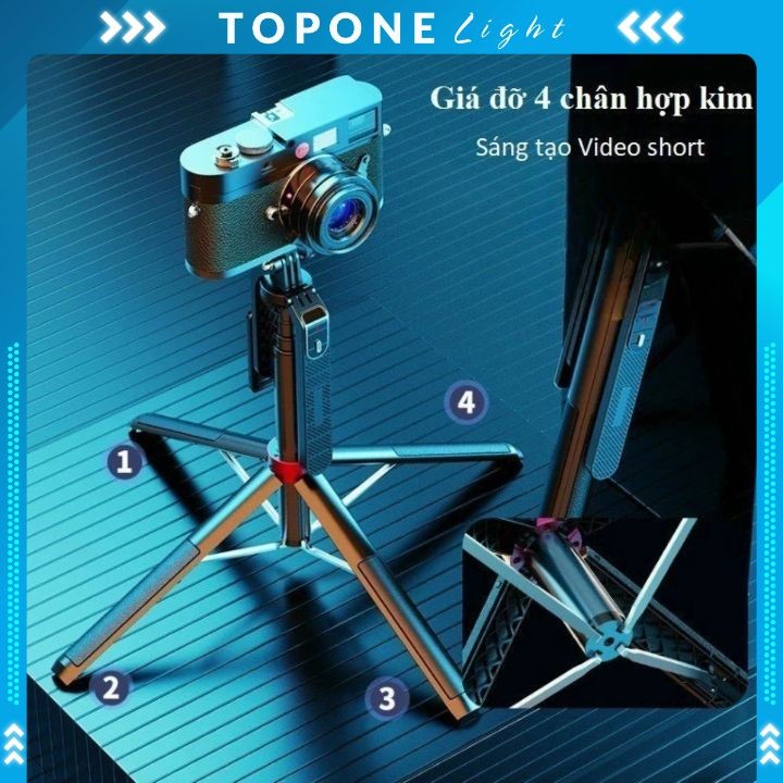 [Hỏa Tốc] Gậy Chụp Ảnh Selfie 4 Chân A14 1M8 Điều Khiển Từ Xa Tripod Chụp Ảnh | Phụ Kiện Top One