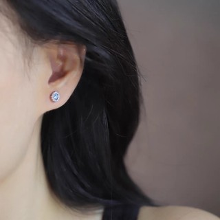 Bông tai bạc 925 kim aquamarine zircon - Phù hợp cho nữ với thiết kế nhỏ gọn, thời trang sang trọng